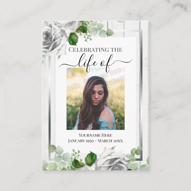 Firande av Life Rustic Wood One Photo Memory Visitkort (Framsida)