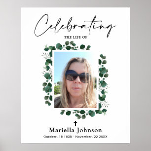 Firande av livet Greenery Funeral Poster