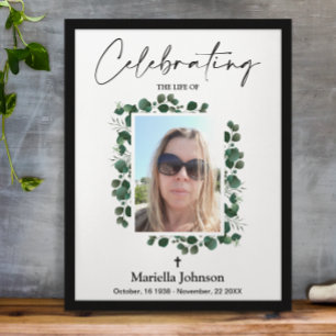 Firande av livet Greenery Funeral Poster