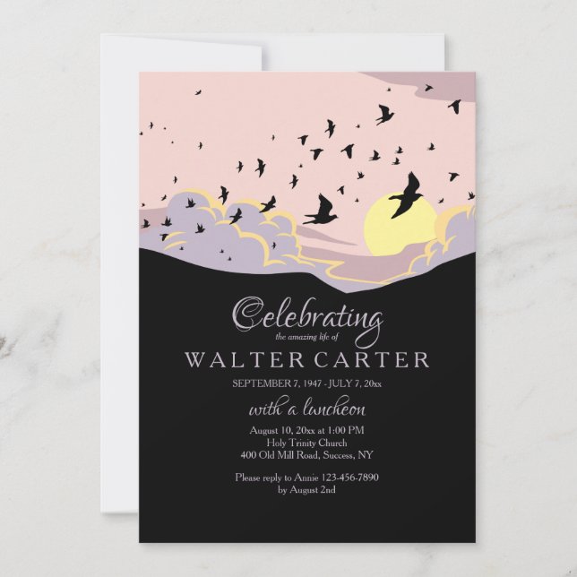 Firande av livminnesmärkeinbjudan inbjudningar (Framsida)