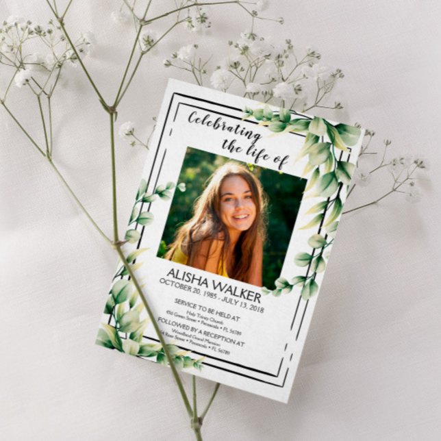 Firande av livsinbjudan, Memorial Service Inbjudningar (Skapare uppladdad)
