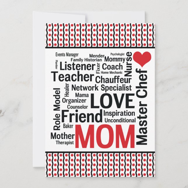 Firande av Mamma - Mors dag eller Mamma under föde Inbjudningar (Framsida)