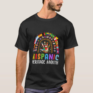 Firande av mångfalden Rainbow Hispanic Heritage Mo T Shirt