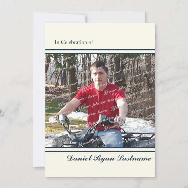 Firande av prestation med foto inbjudningar (Framsida)