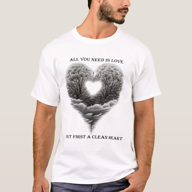 FIRANDE AV SAN VALANTIN DAY. CLEAN HEART T SHIRT (Framsida)