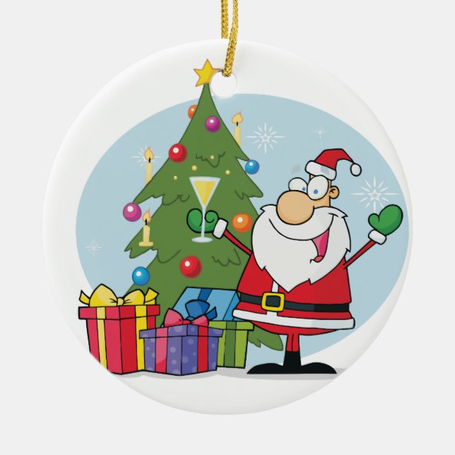 Firande av Santa Helgdag Keepsak Ornament (Framsidan)