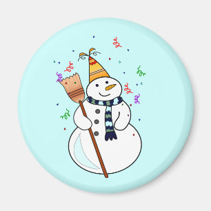 Firande av Snögubbe Magnet