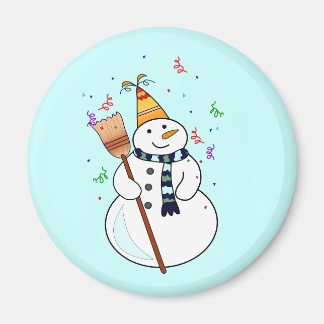 Firande av Snögubbe Magnet (Framsidan)