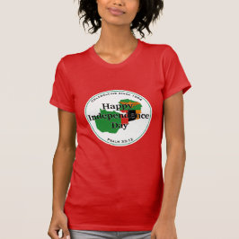 Firande av ZAMBIA OBEROENDE Zambian Flagga RED T Shirt