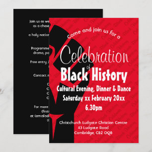 FIRANDE BLACK HISTORY Personlig BHM Red Inbjudningar