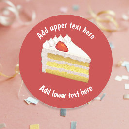 Firande Cake, Tres Lords Butter Sponge anpassnings Runt Klistermärke