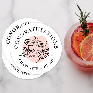 Firande Cheers Doodle Underlägg Papper Rund