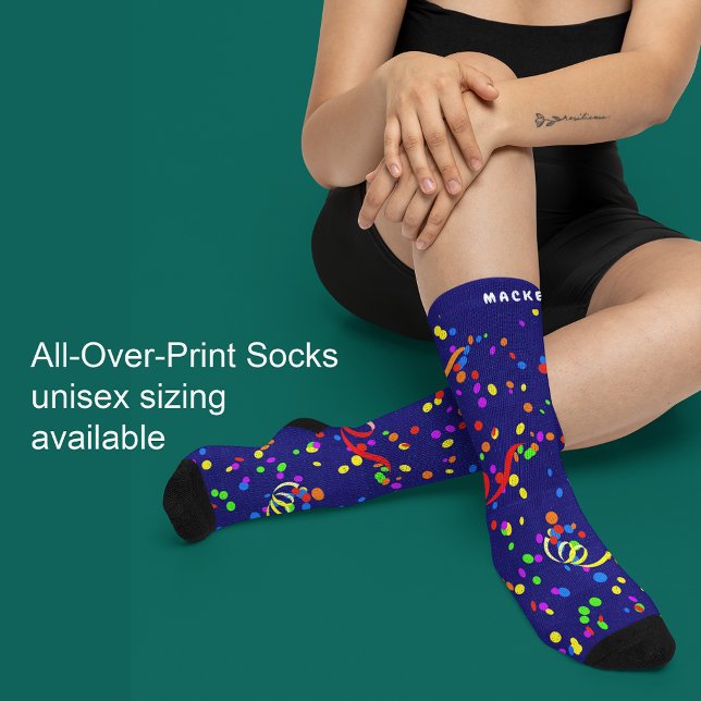 Firande Confetti Lägg till Namn Blue Strumpor (Celebration Confetti Add Name Blue Socks)