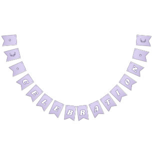 Firande Cute Lavender Lila Funky Lettering Vimplar