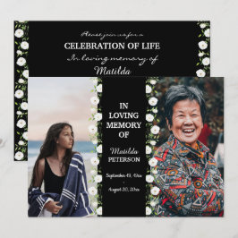 Firande då och nu 2 fotobegravningar inbjudningar