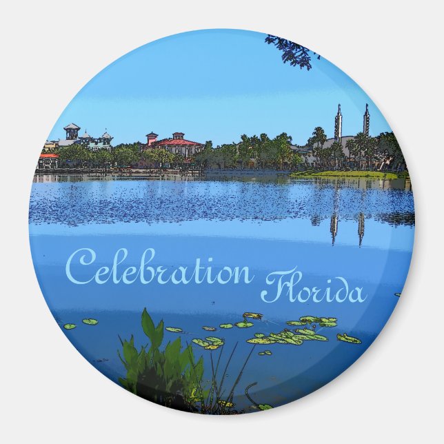 Firande Florida Speciella effekter Runda Magnet (Framsidan)