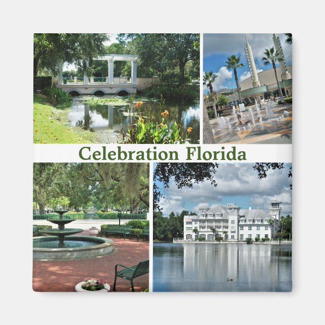 Firande Florida Square Magnet 4 Bilder (Framsidan)