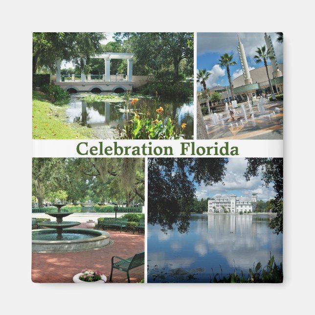 Firande Florida Square Magnet 4 Bilder (Framsidan)