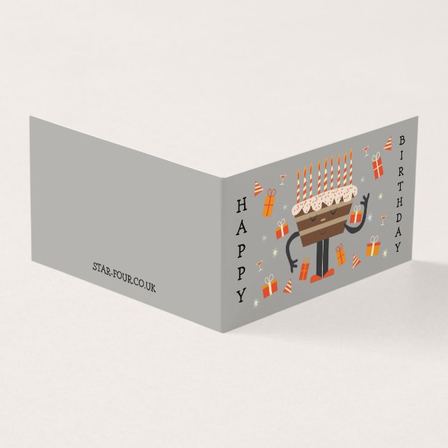 Firande födelsedagssvamp kort (Utsida)