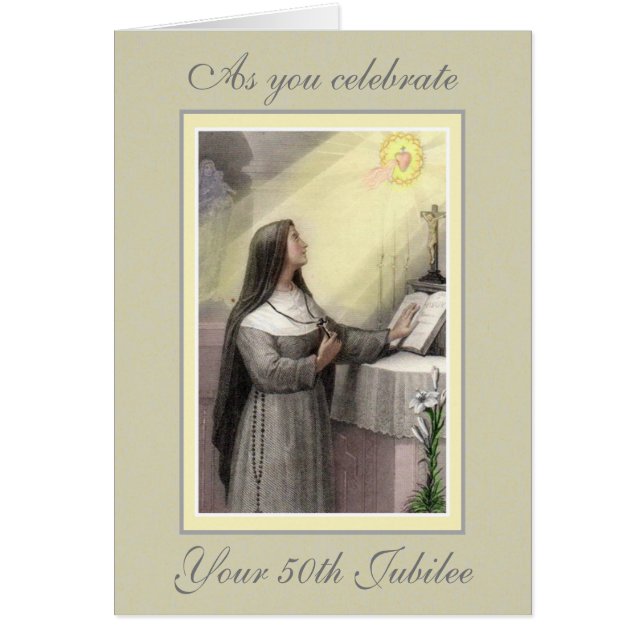 Firande för nunnaårsdagJubilee Hälsningskort (Framsidan)