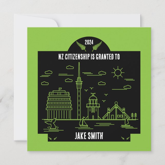 Firande Gift med nyzeeländskt medborgarskap Kort (Framsida)