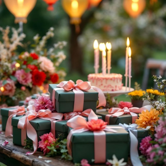 Firande Grönt Färg #325513 Presentpapper (Happy Festive Green Color #325513 Wrapping Paper. AI Gen. Color may vary slightly from product. )