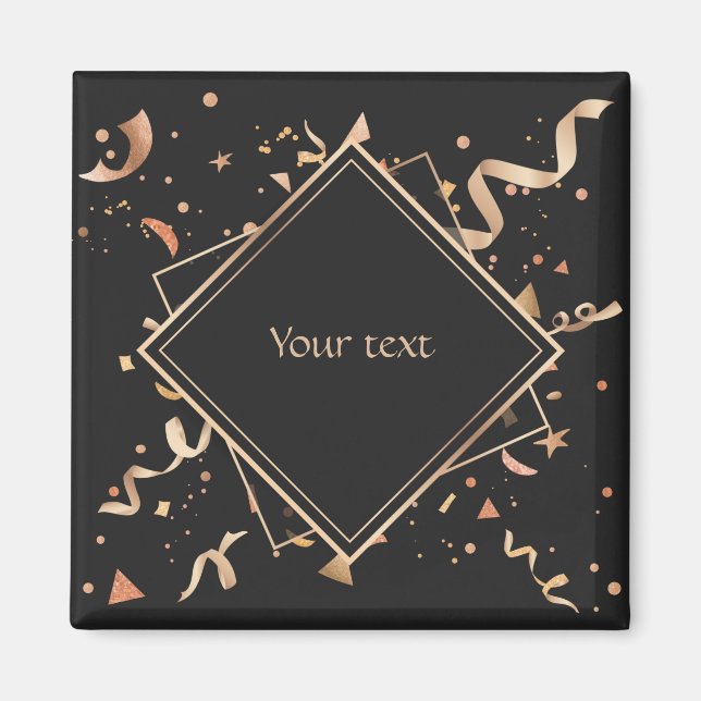 Firande guld och svart mall magnet (Framsidan)