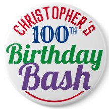 Firande i 100:e födelsedagsknappen