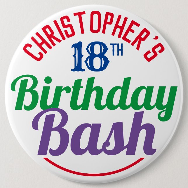 Firande i 18:e födelsedagsknappen knapp (Framsida)