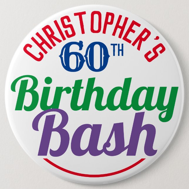 Firande i 60:e födelsedagsknappen knapp (Framsida)