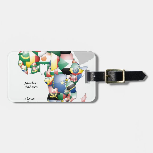 Firande i Afrikan i Flaggor Design Bagagebricka (Horisontell Framsida)