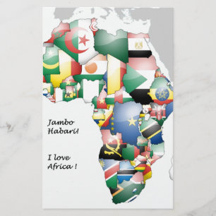 Firande i Afrikan i Flaggor Design Brevpapper
