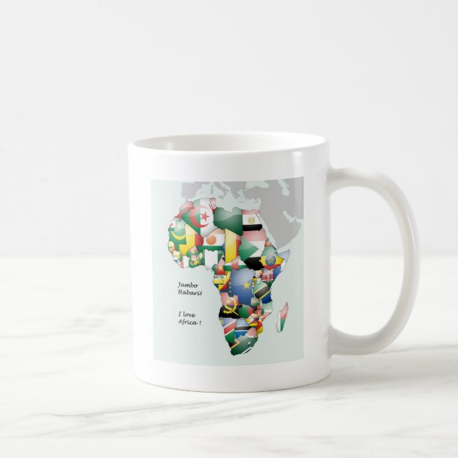 Firande i Afrikan i Flaggor Design Kaffemugg (Höger)