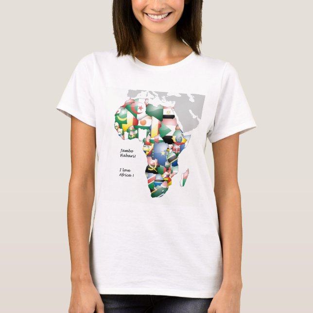 Firande i Afrikan i Flaggor Design Tee (Framsida)