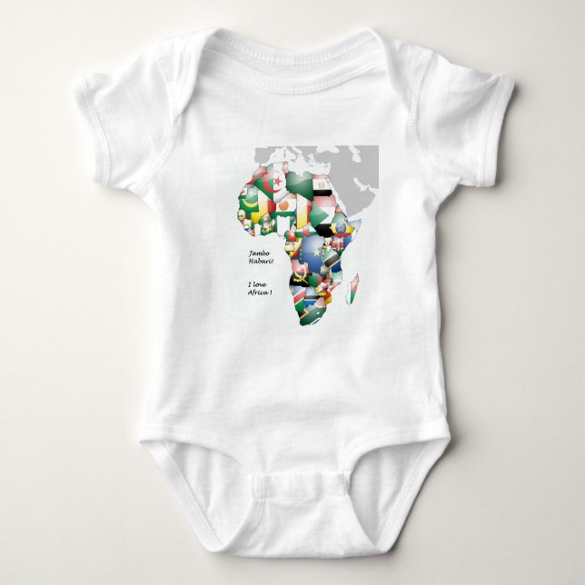 Firande i Afrikan i Flaggor Design Tee Shirt (Framsida)