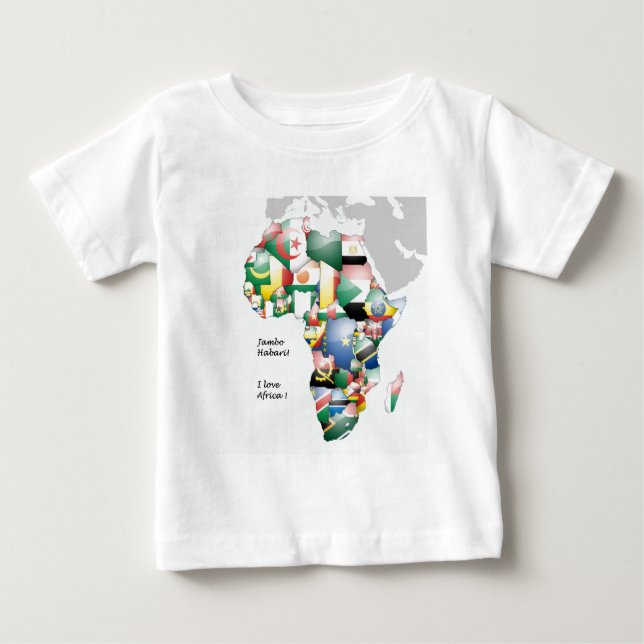 Firande i Afrikan i Flaggor Design Tee Shirt (Framsida)