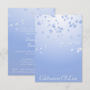 Firande i levande Vip Silver Blue Inbjudningar