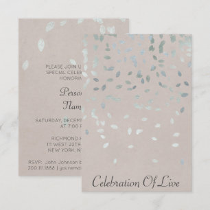 Firande i levande Vip Silver Pastel Inbjudningar