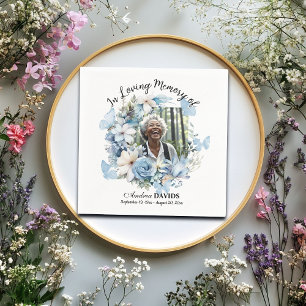 Firande i Life 1 Photo Garland Blue Blommigt Pappersservett