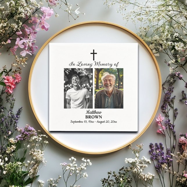 Firande i Life 2 Photos Funeral White Pappersservett (Skapare uppladdad)