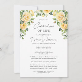 Firande i Life 4 Photo Gul ros begraver Inbjudningar