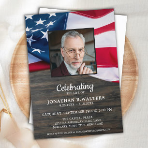 Firande i Life American Flagga Patriotic Photo Inbjudningar