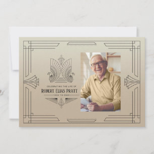 Firande i Life Art Deco Eagle Photo Masculine Inbjudningar