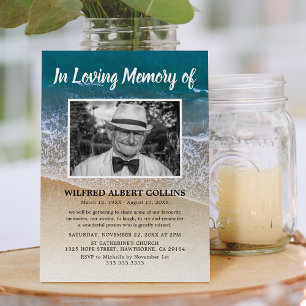 Firande i Life Beach Ocean Funeral Inbjudningar