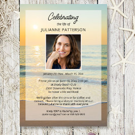 Firande i Life Beach ThLED Photo Funeral Inbjudningar
