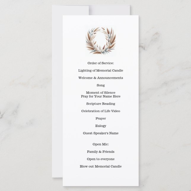 Firande i Life, begravning, minnesgudstjänst (Framsida)