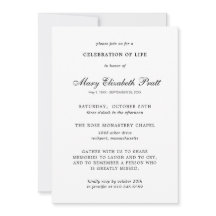 Firande i Life Black White Elegant Funeral