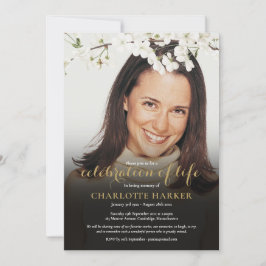 Firande i Life Blommigt White Blommar Photo Inbjudningar