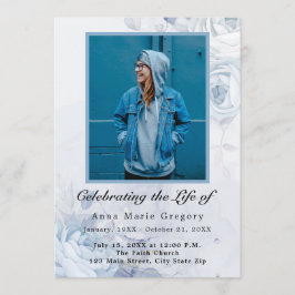 Firande i Life Blue Photo Elegant Blommigt Program