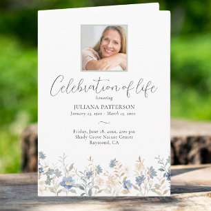 Firande i Life Blue Wildblommors begravningsfoto Program